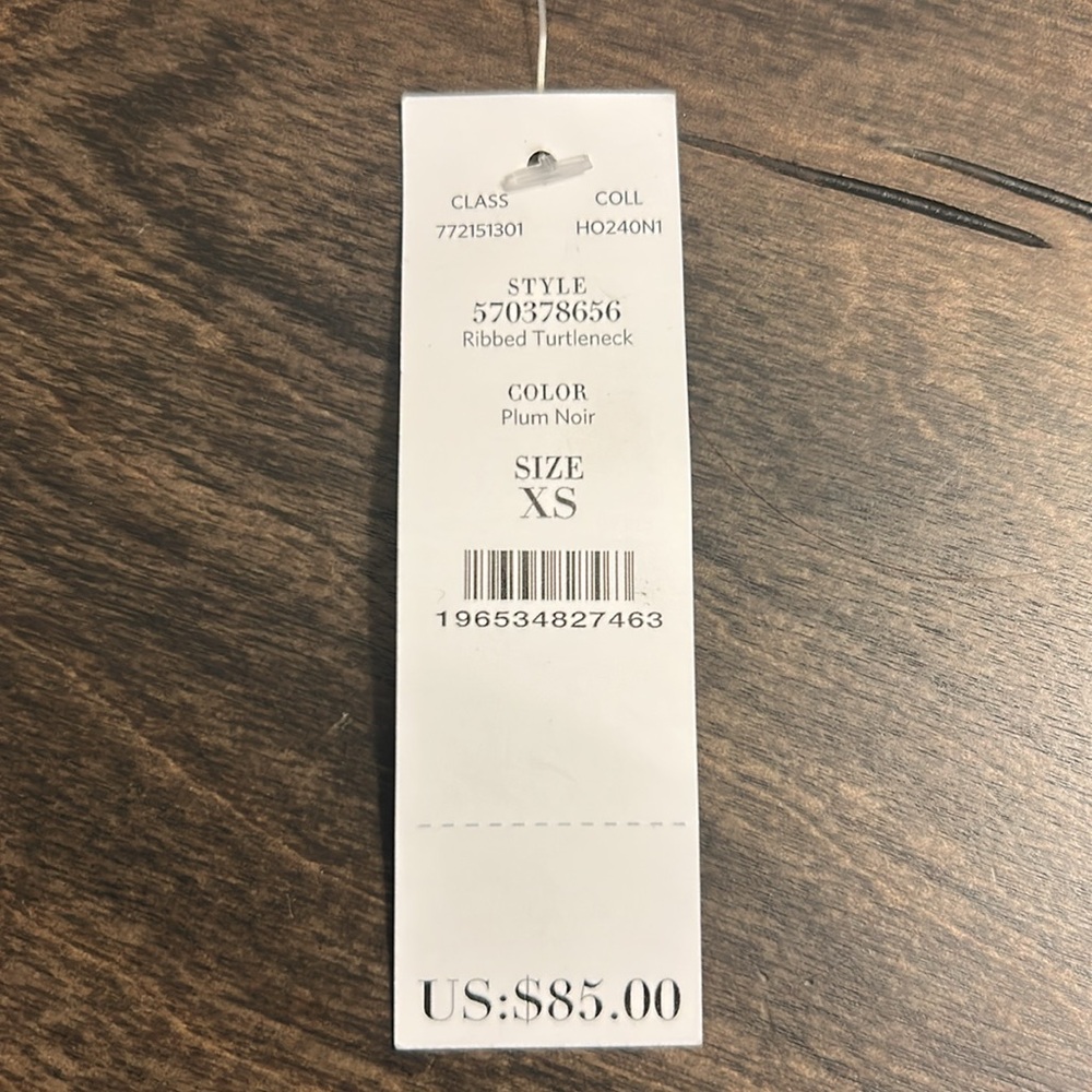 WHBM Plum Noir Ribbed Turtleneck Sweater - Picture 3 of 13